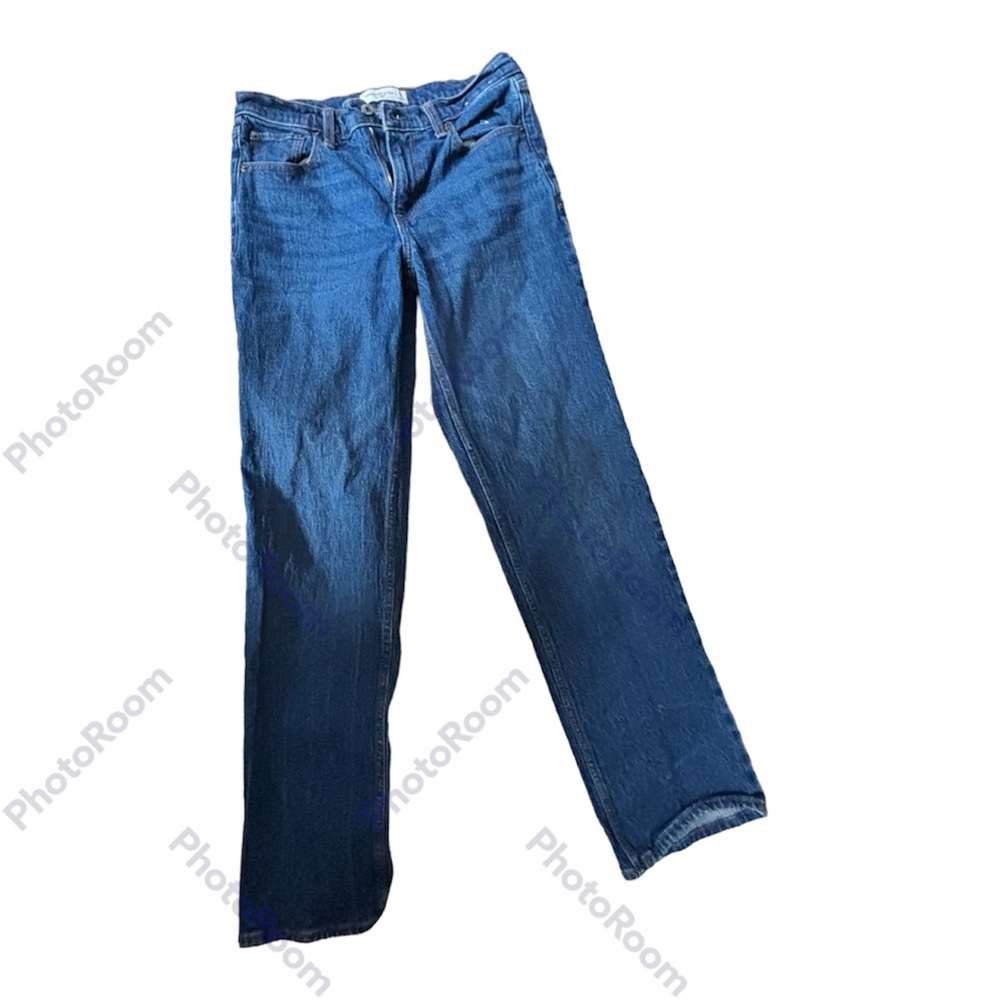 Abercrombie and Fitch dark wash mid rise straight jeans